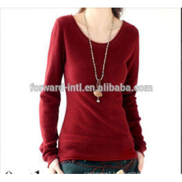 Lady's long sleeve v-neck new arrival fashion different pattern 100% cashmere pullover